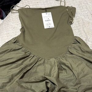 Zara Olive Green Mini Dress